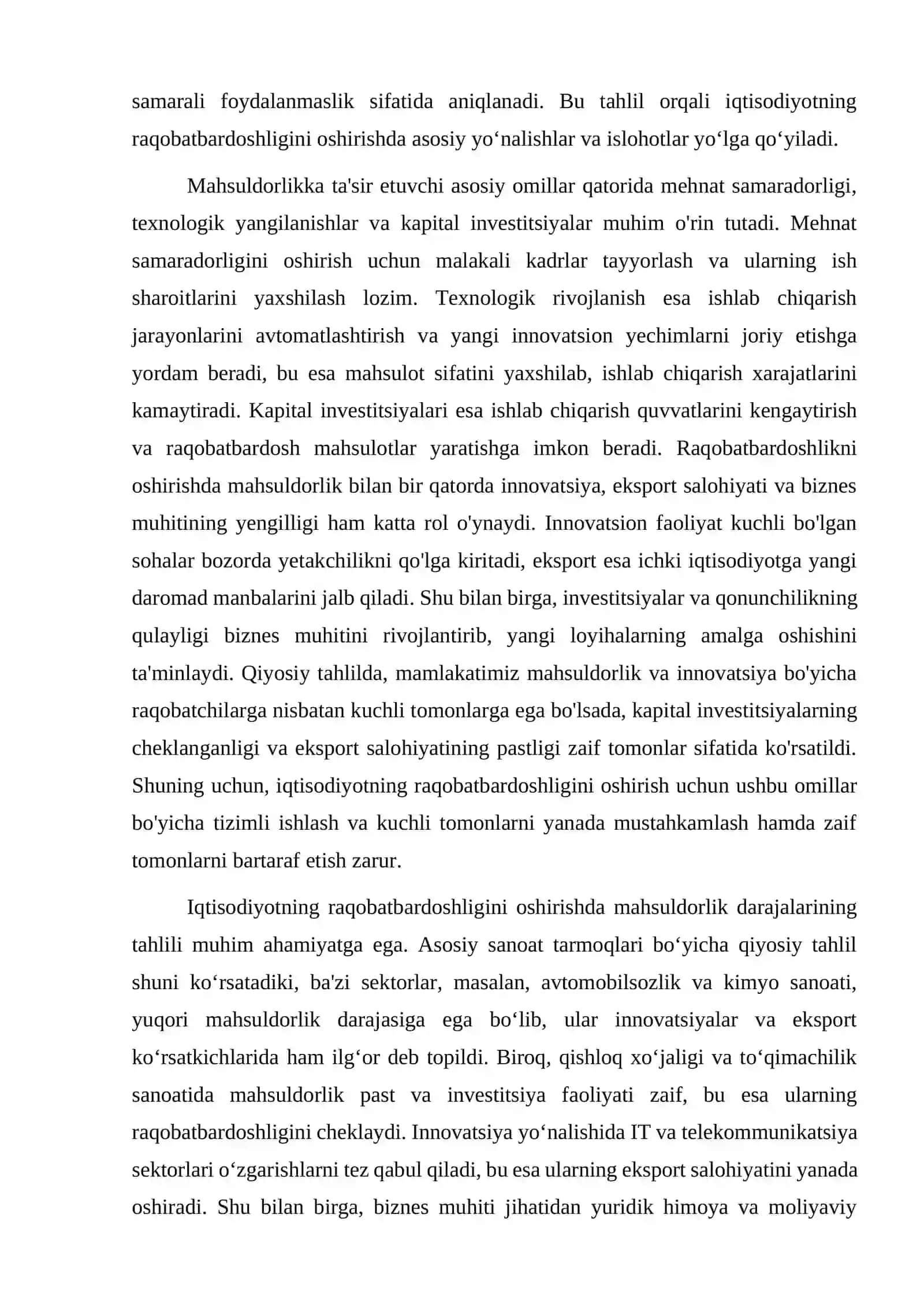 Iqtisodiyotning raqobatbardoshligini oshirish 4