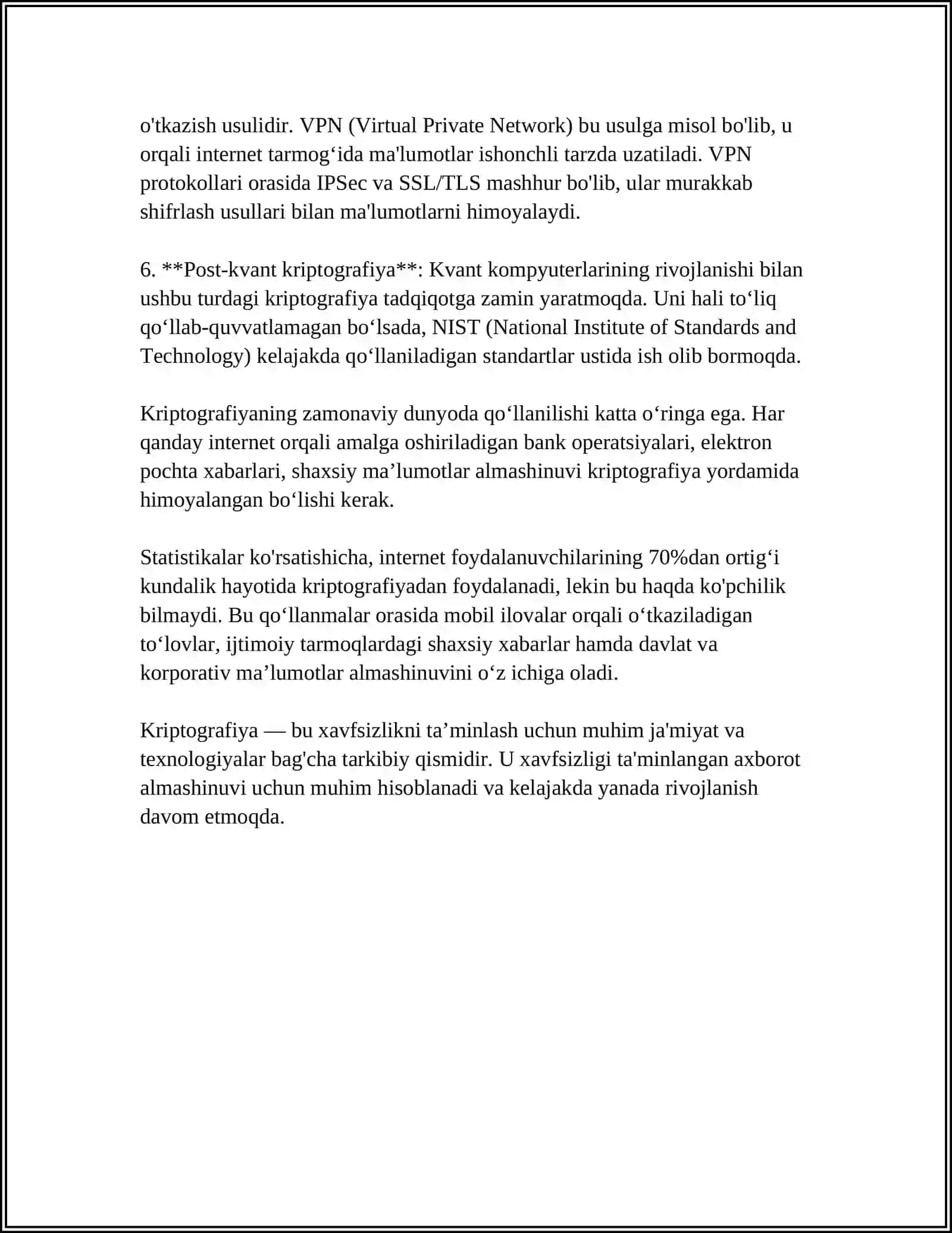 AXBOROT XAVFSIZLIGINI TAMINLASH USULLARI 4