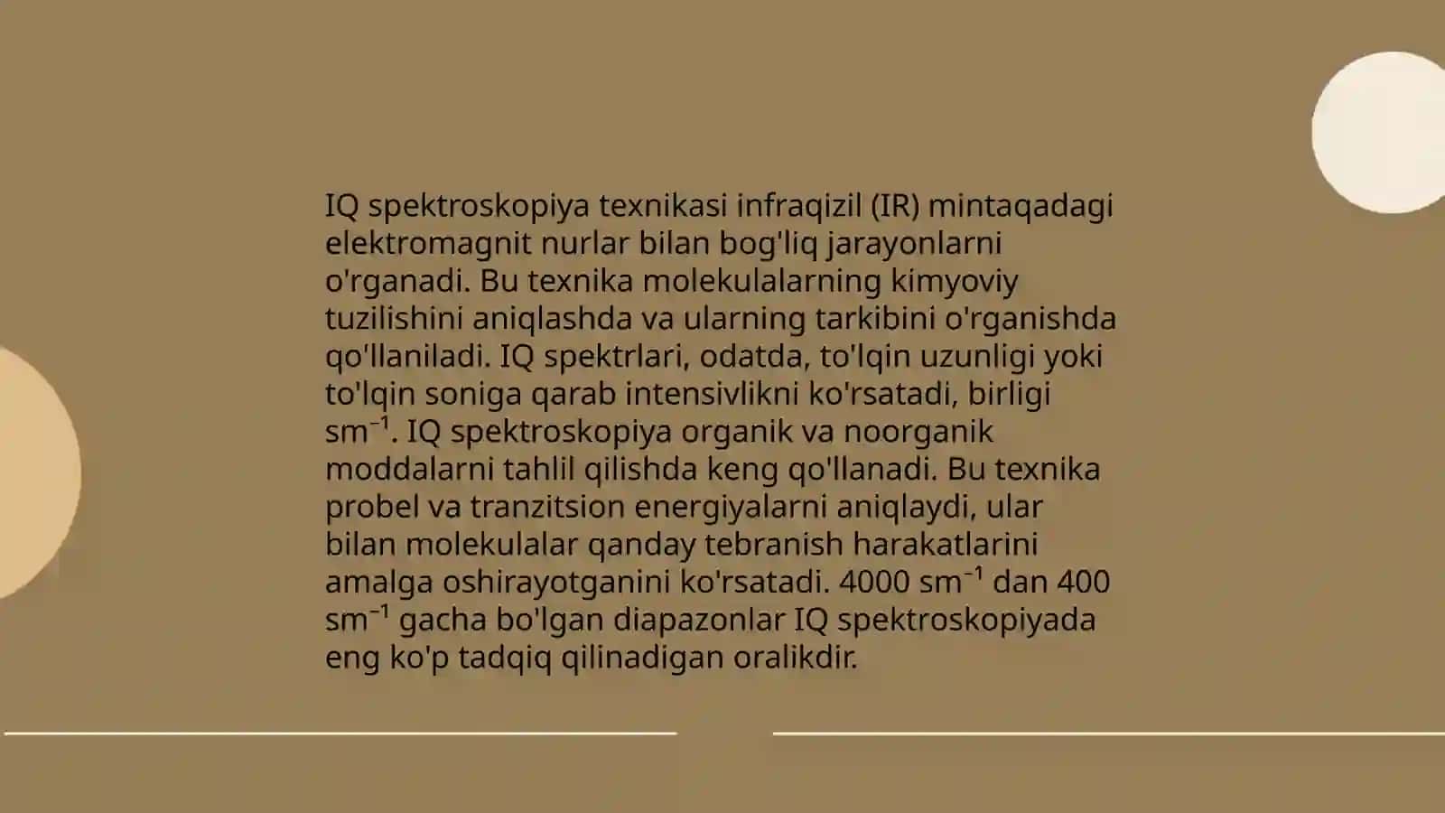 Moddalar tuzilishini aniqlashda UB, IQ, YARIM va maas -spekrtometriya usullarini birgalikda ishlash 4