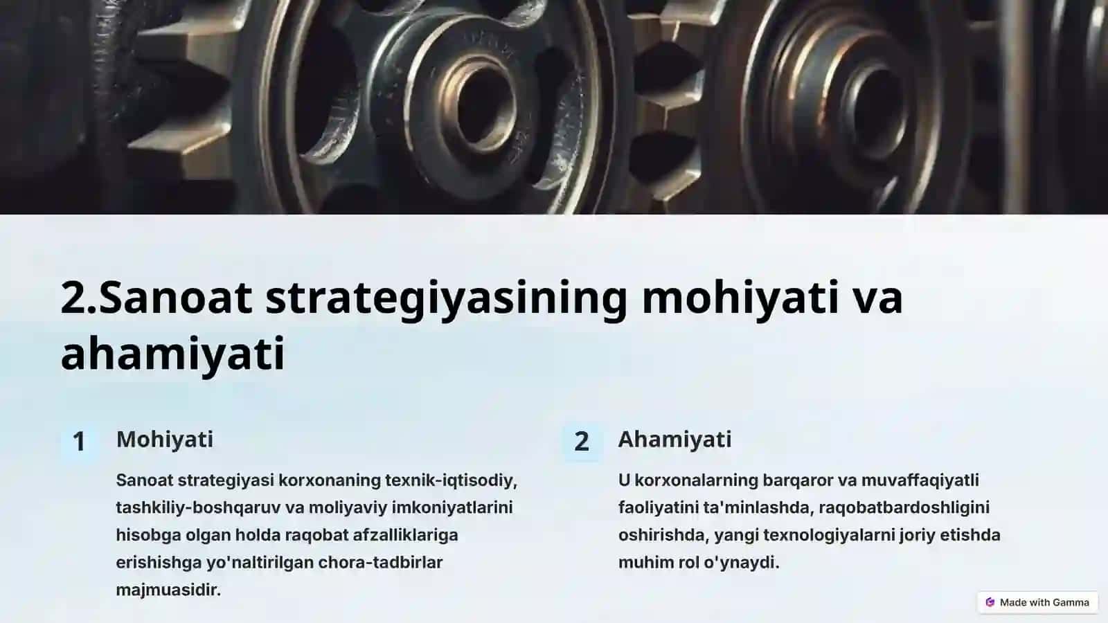 Umumiy strategiya tizimida sanoat strategiyasi 4