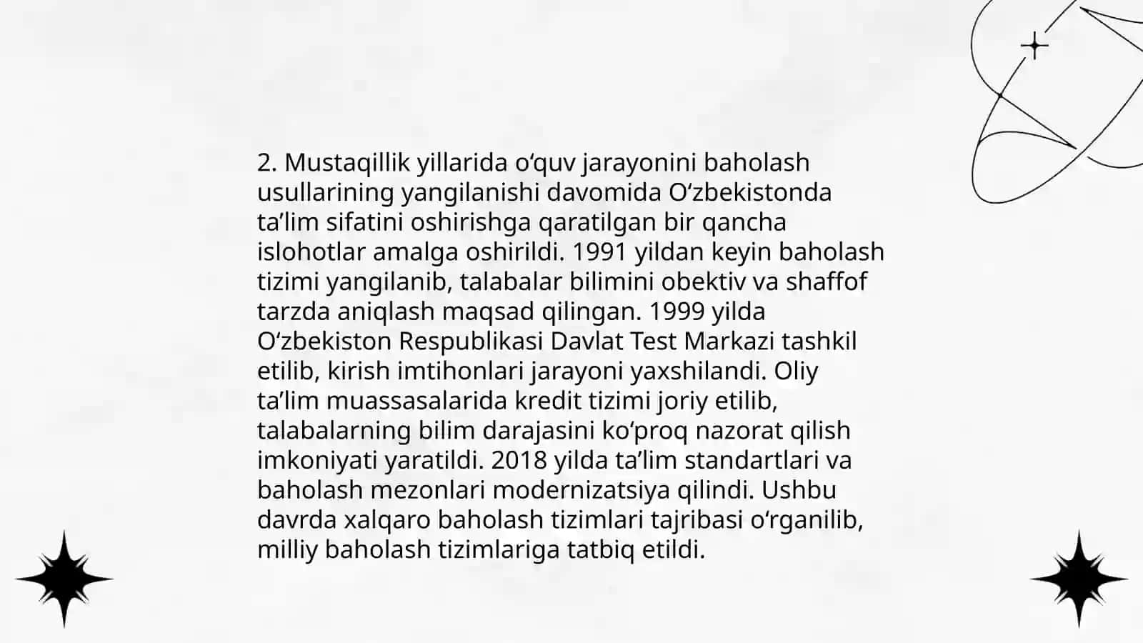 Oʻzbekistonda mustaqillik yillarida pedagogik diagnostika sohasida amalga oshirilgan ishlar va ularning natijalari 4