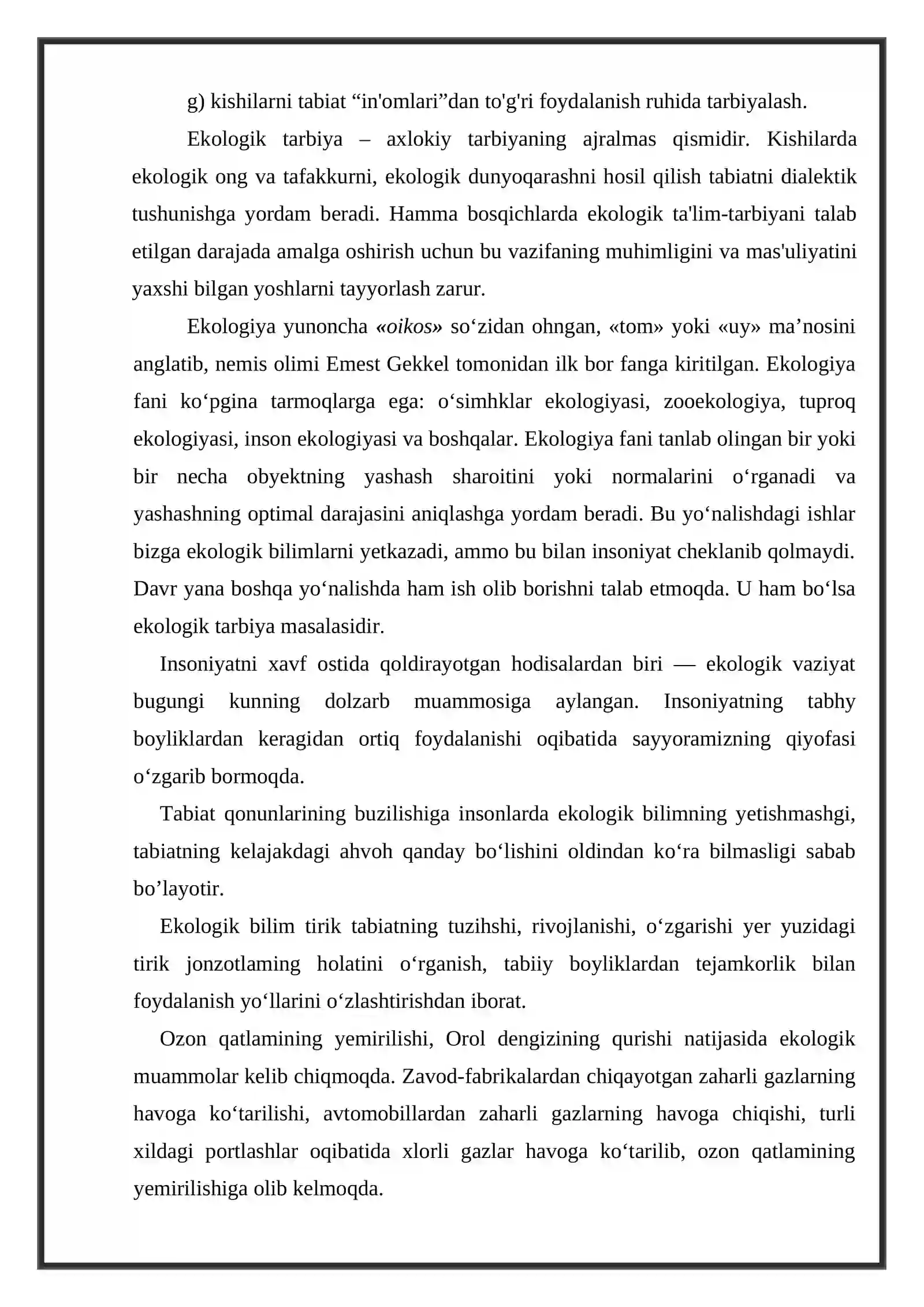 Ekologik tarbiyani berish usullari 4