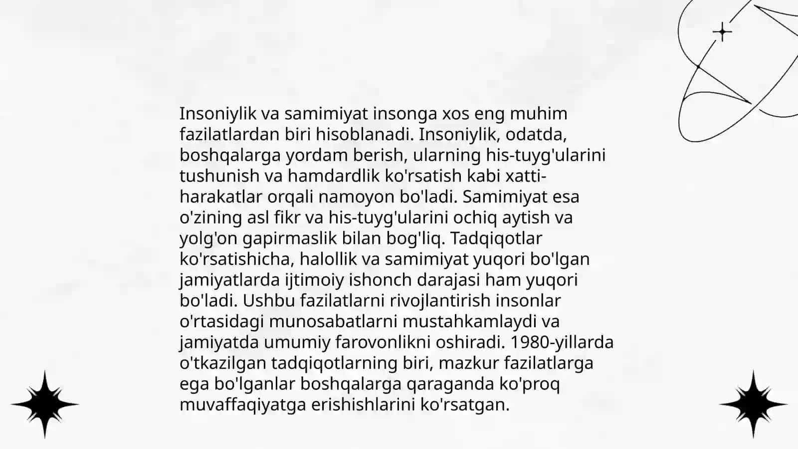 Umuminsoniy tarbiya mezonlari 4