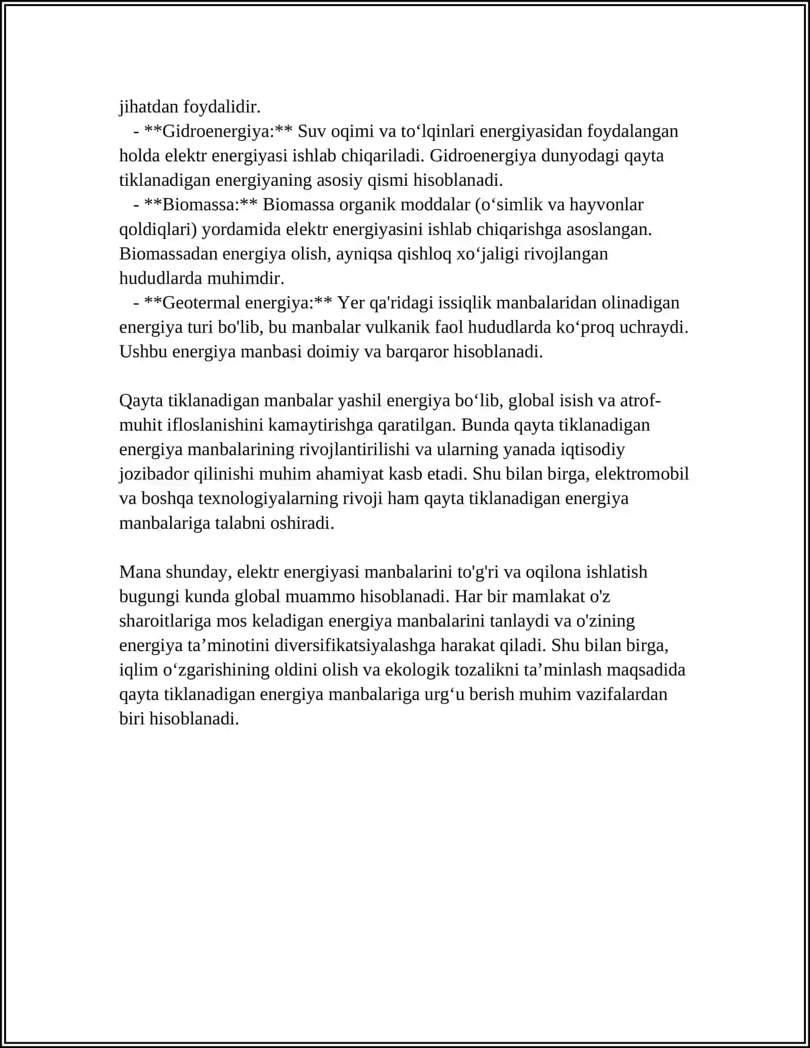 ELEKTR ENERGIYASI MANBALARI VA ISTEʼMOLCHILARI 4
