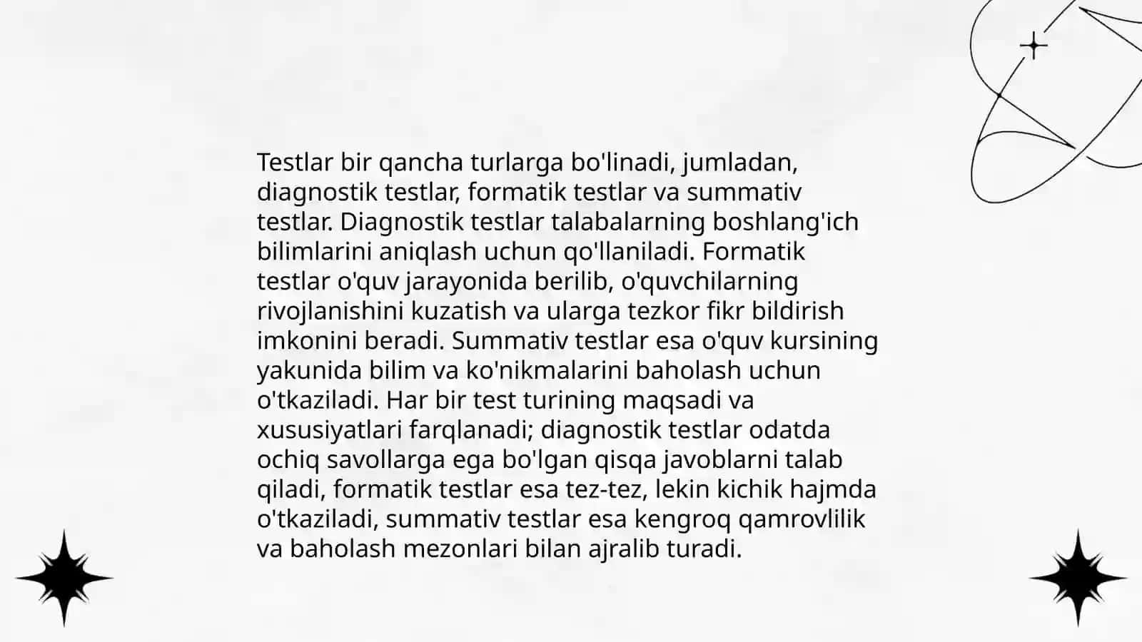 Test va uning metodikasi bilan tanishish va olingan xulosa asosida tezis yozish 4