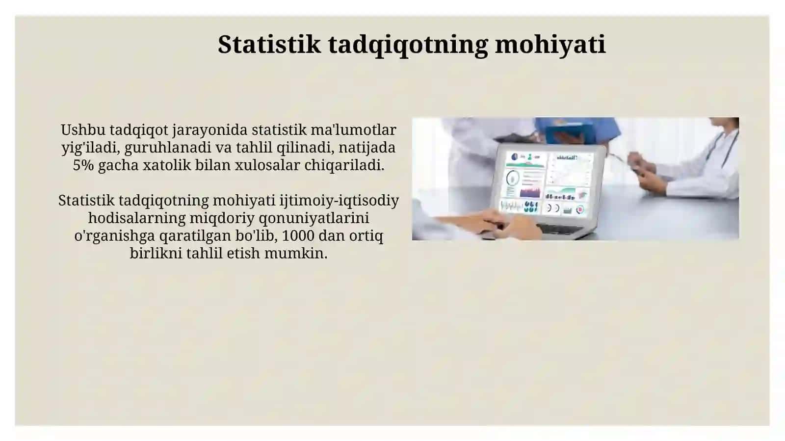 Tibbiy statistikaga kirish. Statistik tadqiqotlarni tashkil etish va uning bosqichlari 4