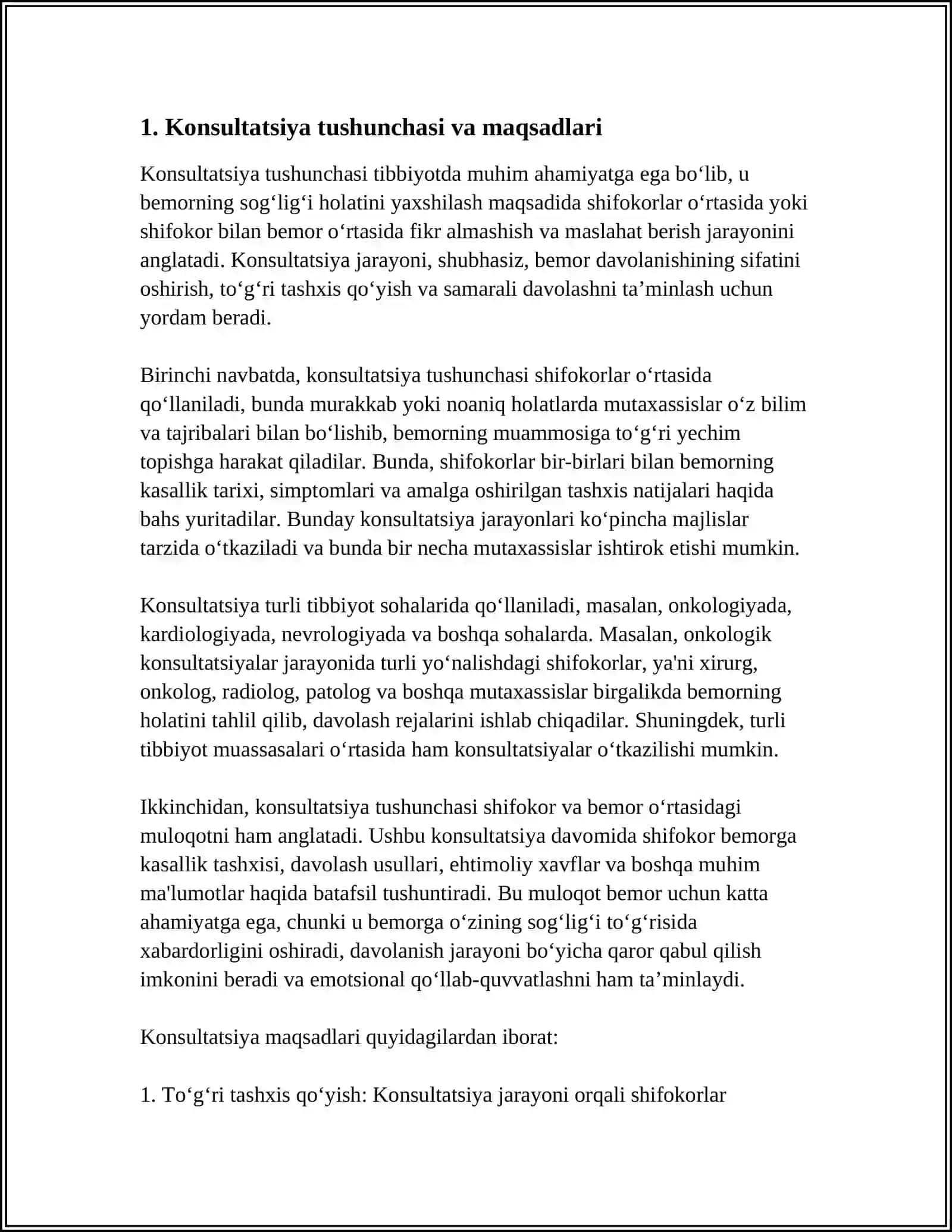 Konsultatsiya. Konsultatsiya turlari va qoidalari 4