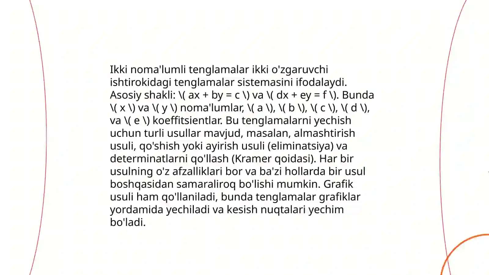 Chiziqli tenglamalar 4
