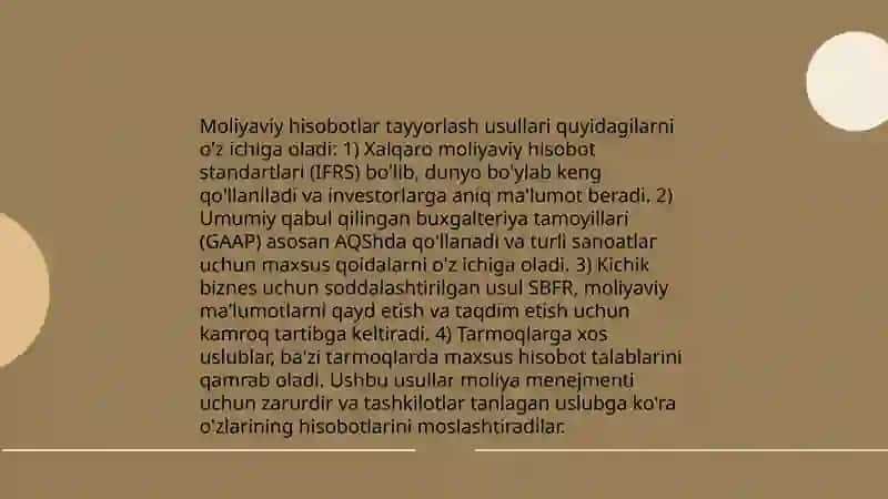 Biznes jarayonlari to‘g‘risida boshqaruv hisobi ma’lumotlarini tayrlash 4