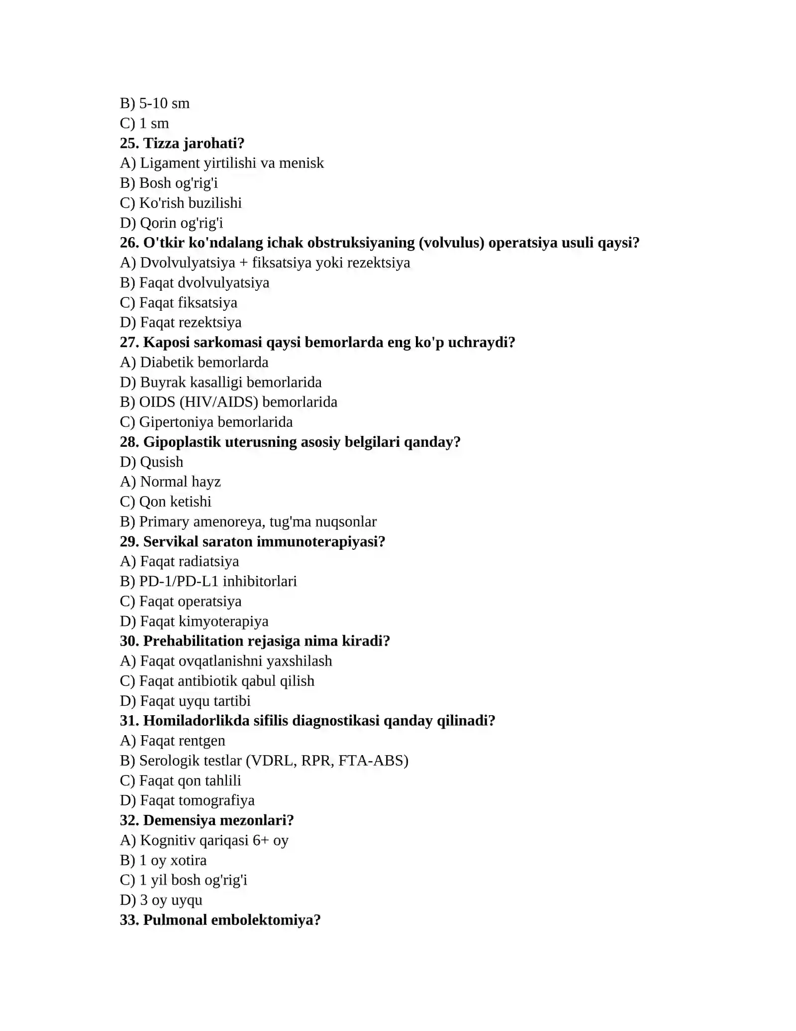 Ordinantura uchun testlar 4