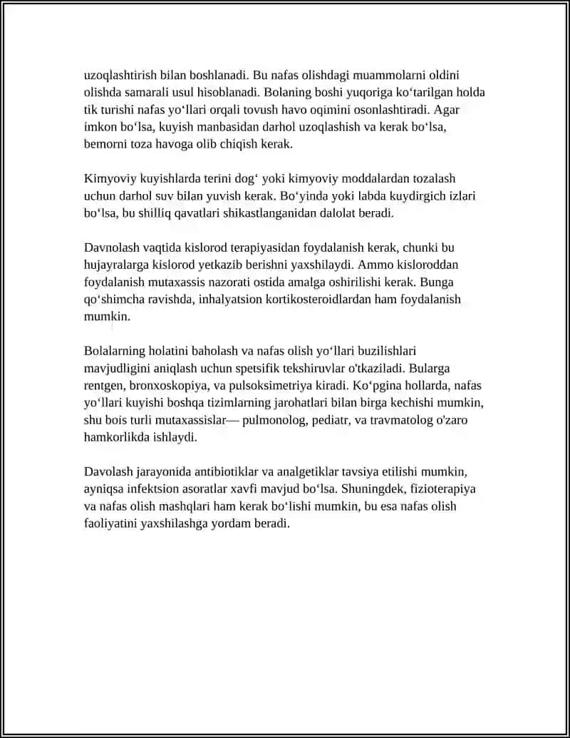 Bolalarda Nafas Yoʻllari Kuyishda Tez Tibbiy Yordam 4