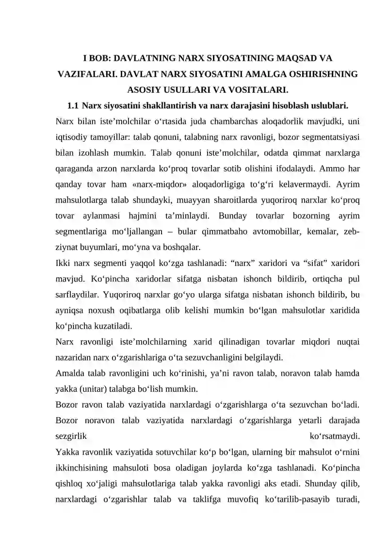 BOZOR IQTISODIYOTIDA DAVLATNING NARX SIYOSATI    VA INFILATSIYAGA QARSHI KURASHISH 4