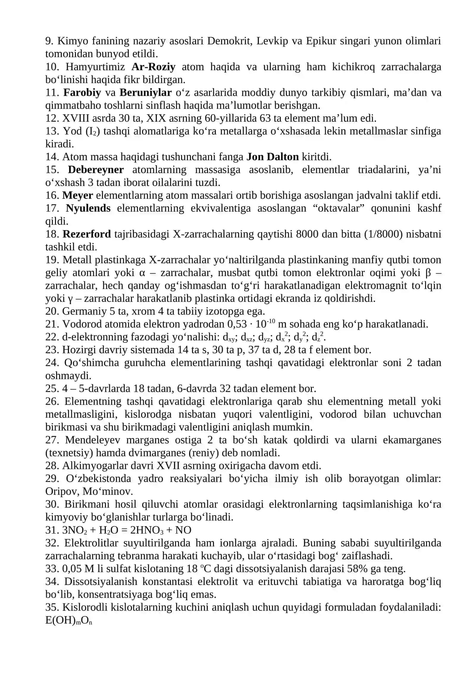 Kimyo fanidan 7-, 8- va 9-sinf darslikdagi asosiy maʼlumotlar 4