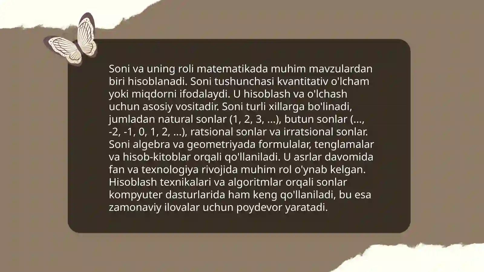 0 dan 9 gacha boʻlgan sonlarni 4K modeli asosida oʻrganish 4