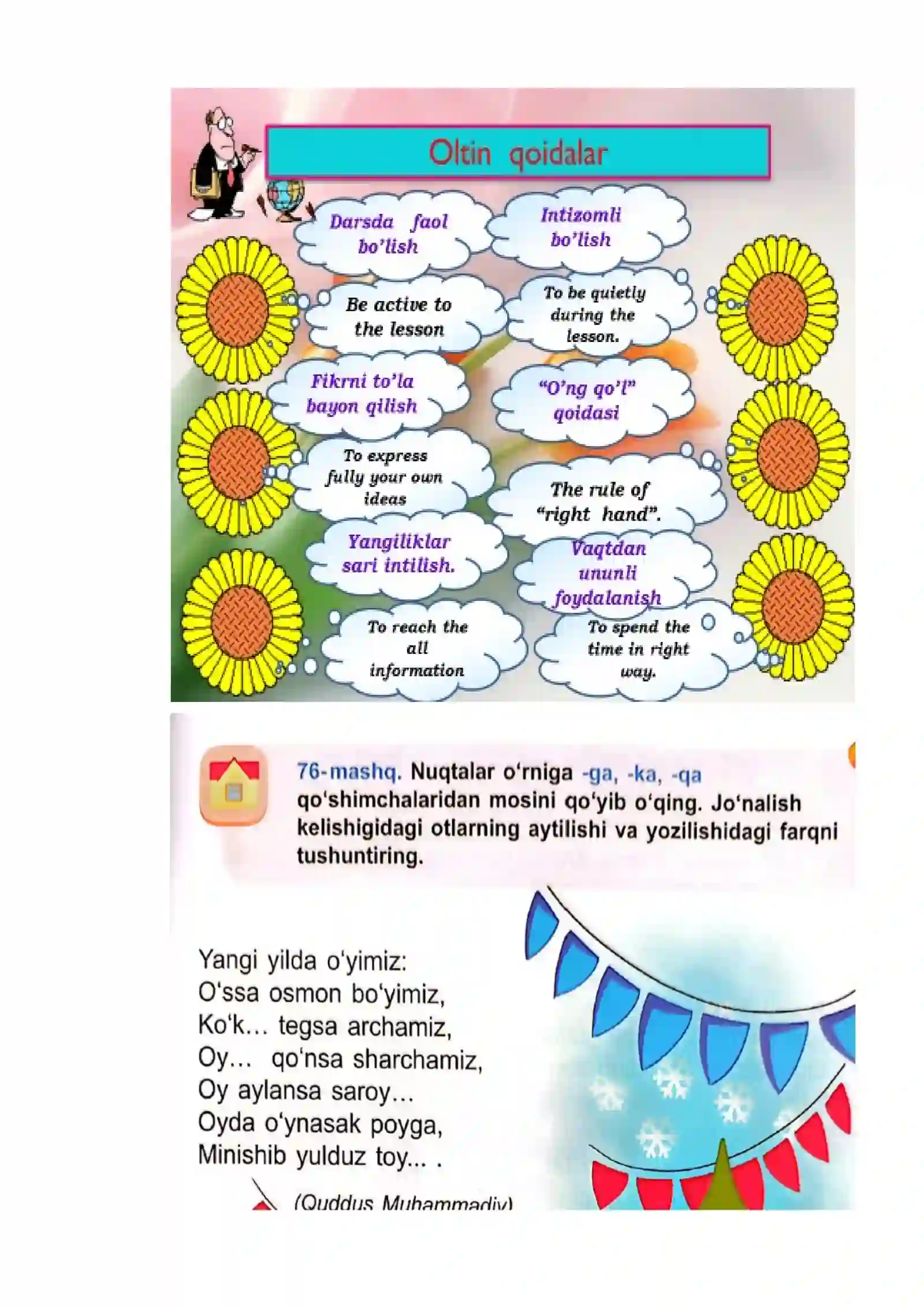 4-sinf Ona tili fanidan Ot yasovchi qo'shimchalar 2-chorak dars ishlanmasi 4