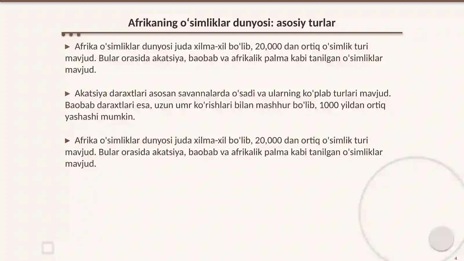 Afrikaning tuproklari oʻsimliklari va hayvonot dunyosi 4