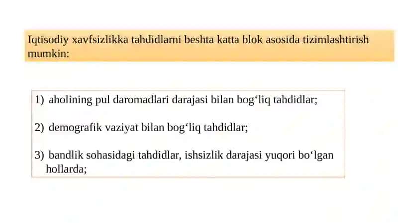 Aholi turmush darajasi iqtisodiy xavfsizlikning ijtimoiy indikatori sifatida 4
