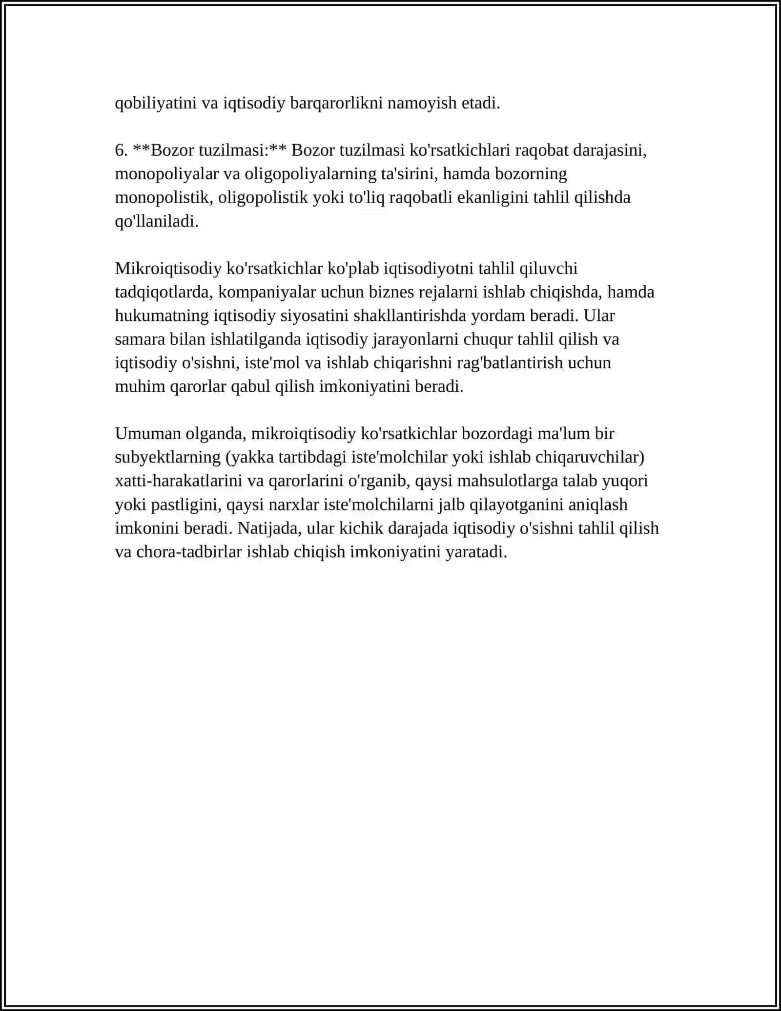 MIKROIQTISODIY KORSATKICHLARNI HISOBLASH USLUBIYATI VA OZARO BOGLIQLIGI 4