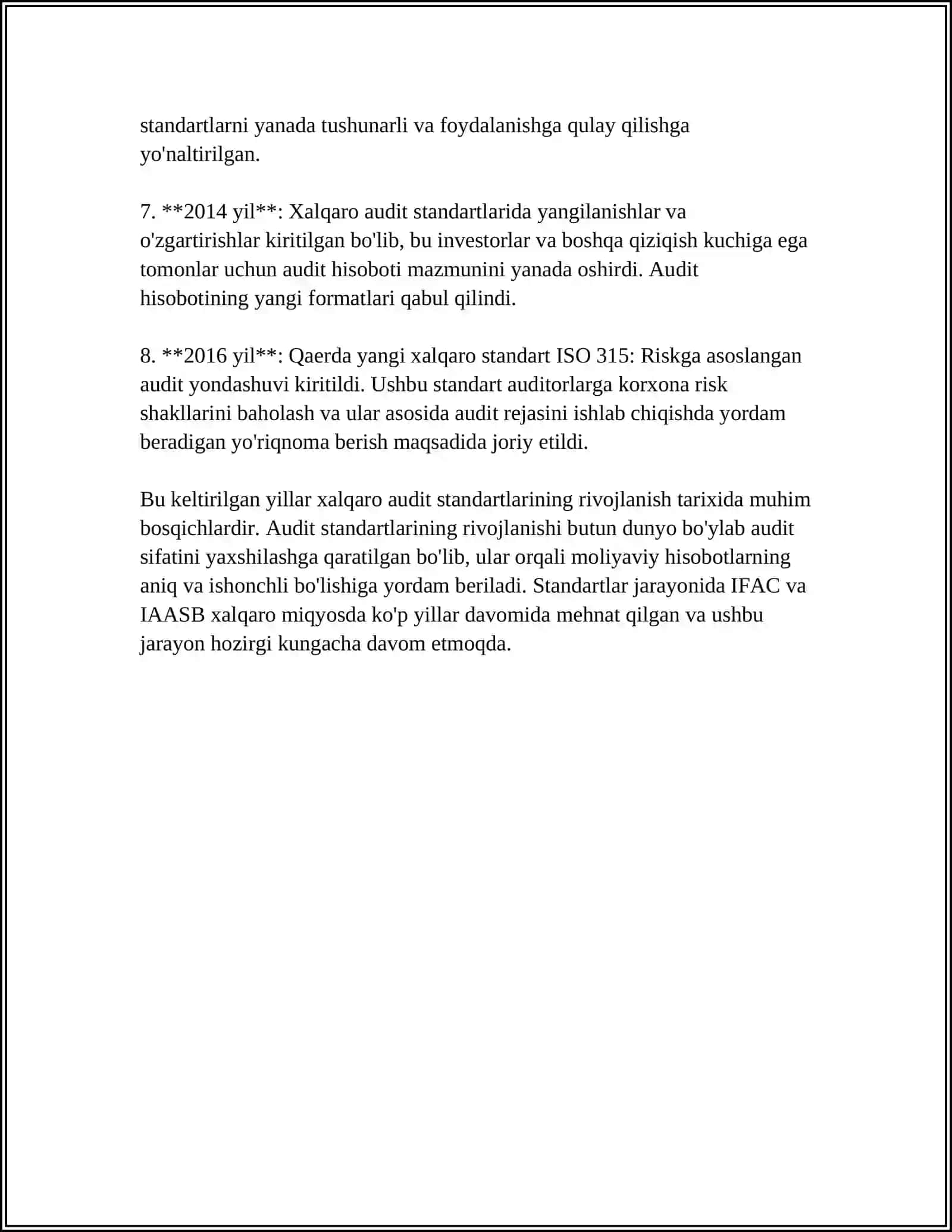 IQTISODIY MUNOSABATLAR TIZIMIDA AUDITNING XALQARA STANDARTLARI O'RNI VA AHAMIYATI 4