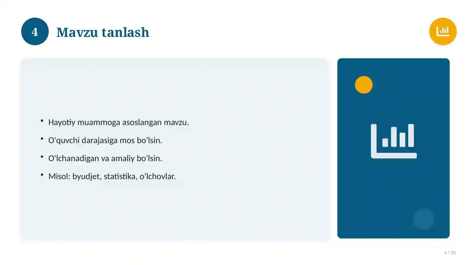 Matematika fanidan 9-sinf loyiha ishi 4