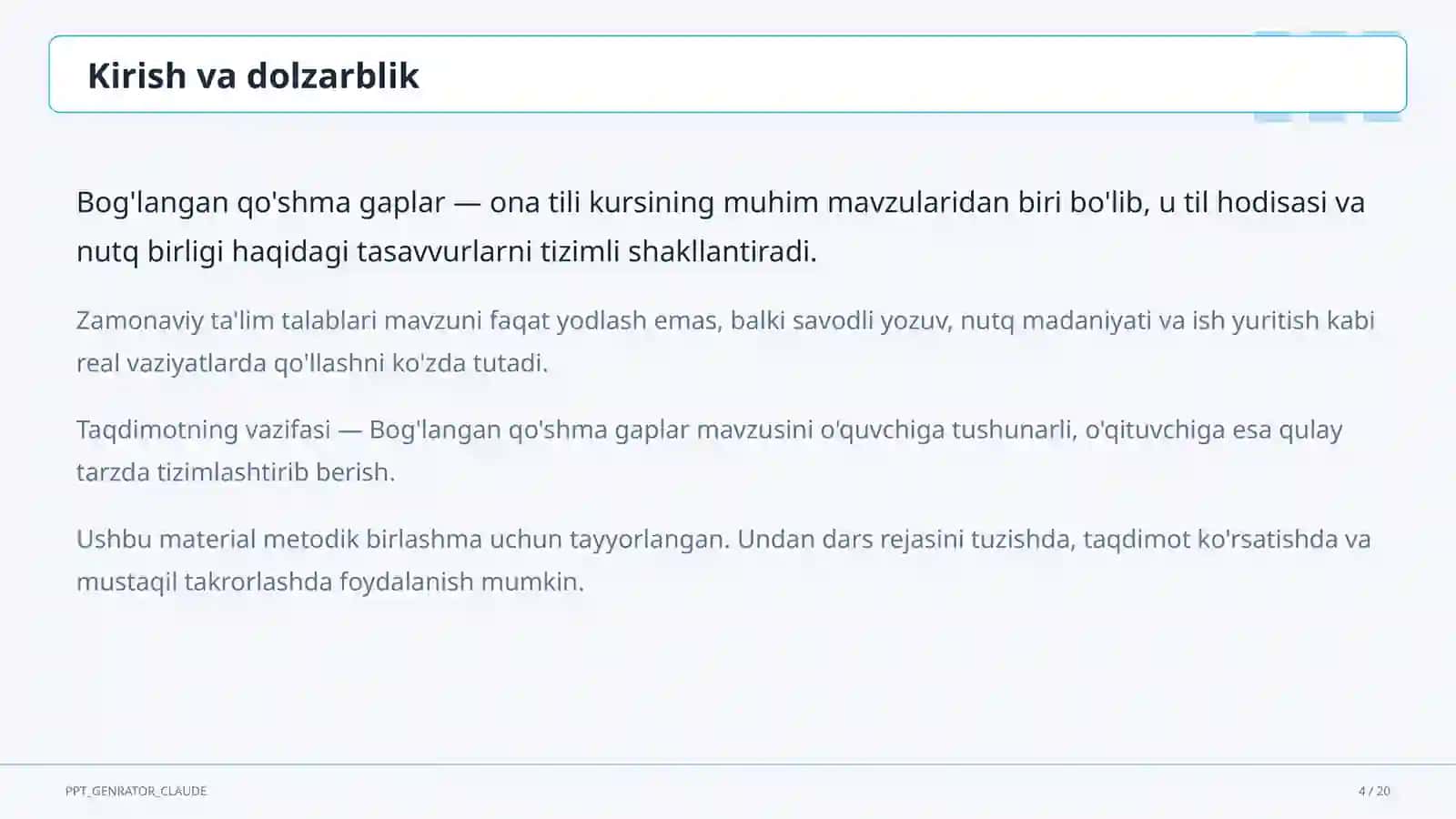 Bog'langan qo'shma gaplar (9-sinf) 4