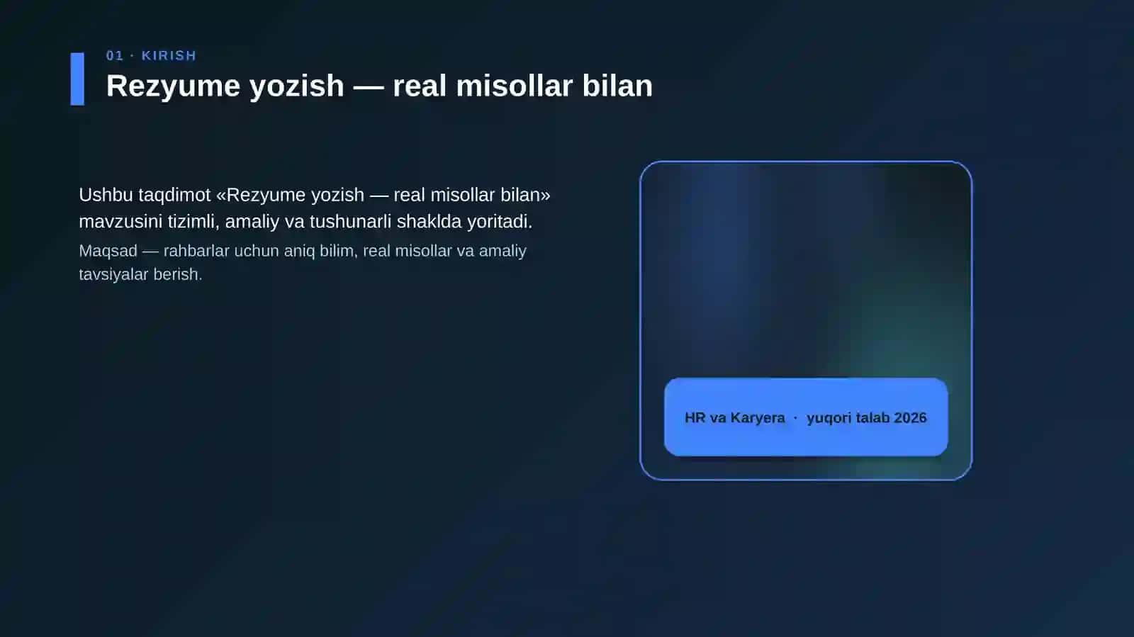 Rezyume yozish — real misollar bilan 4