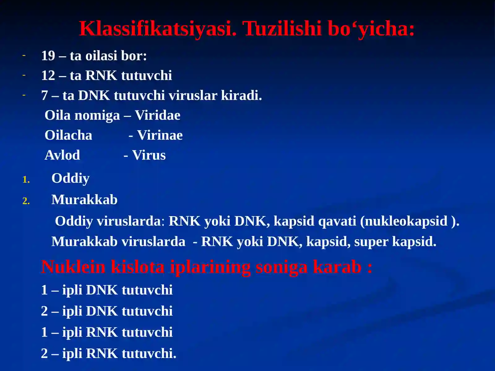 Ummumiyvirusologiya.Bakteriofaglar. Mikroorganizmlar ekologiyasi. Suv, tuproq, havo mikroflorasi. Odam organizmi mikroflorasi, ularni o’rganish usullari va tibbiyot amaliyotidaahamiyati 4