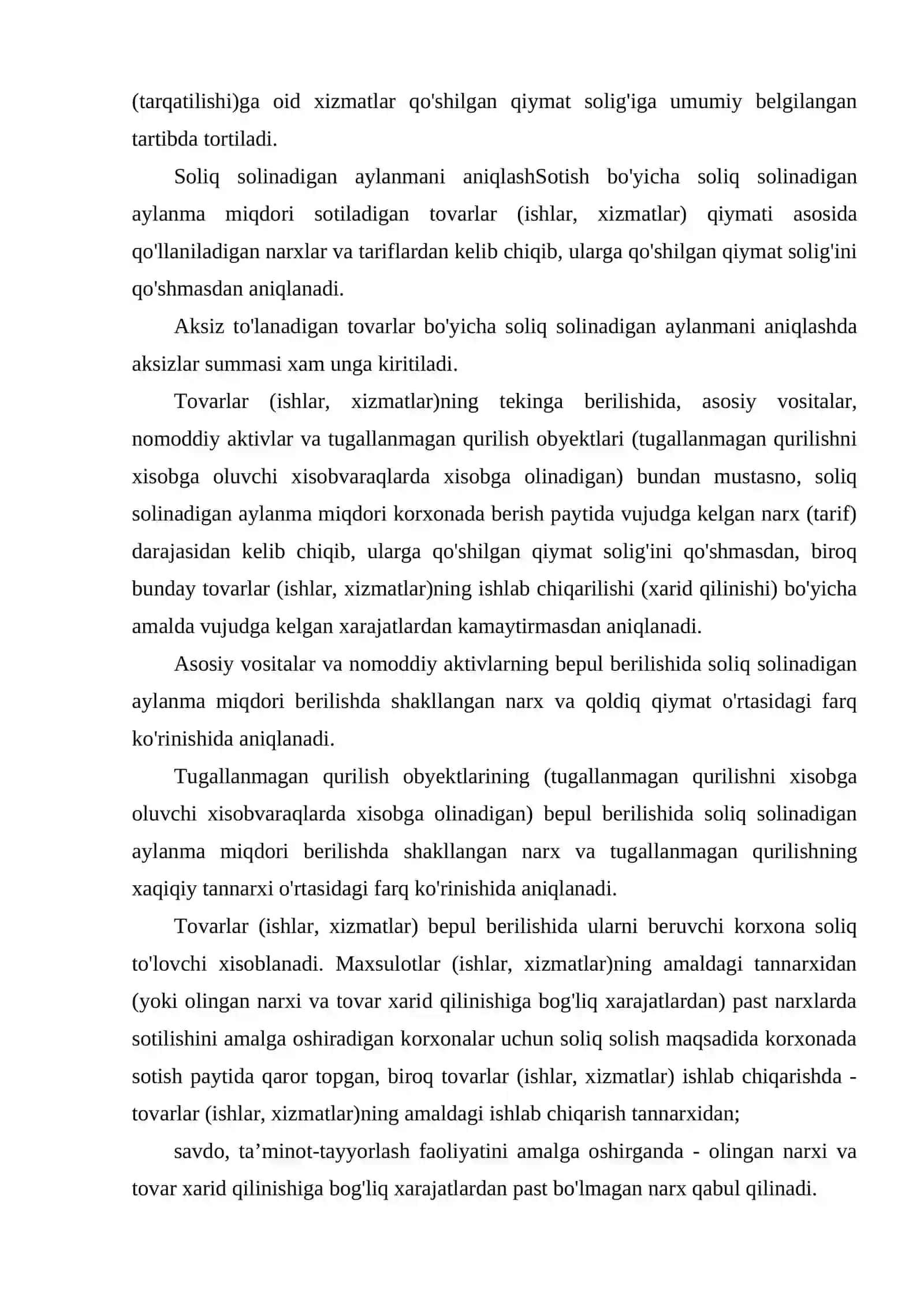 Qo'shilgan qiymat va aksiz soliqlari 4
