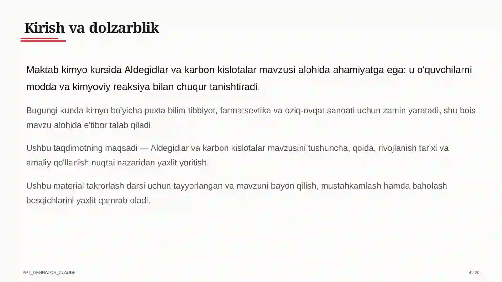 Aldegidlar va karbon kislotalar (10-sinf) 4