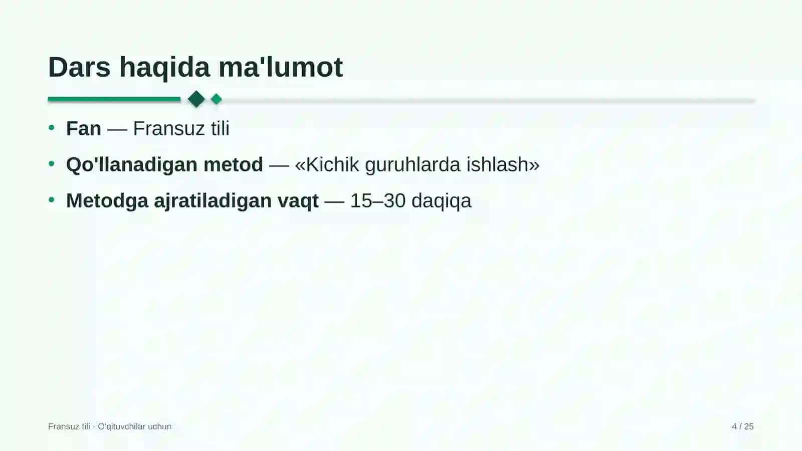 fransuz tili darslarida kichik guruhlarda ishlash metodidan foydalanish 6888 4
