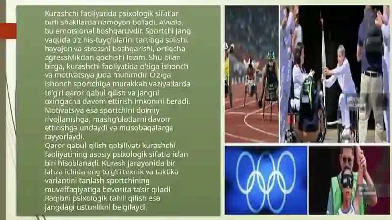 Kurashda psixologik tayyorgarlik to'g'risida tushuncha. 4
