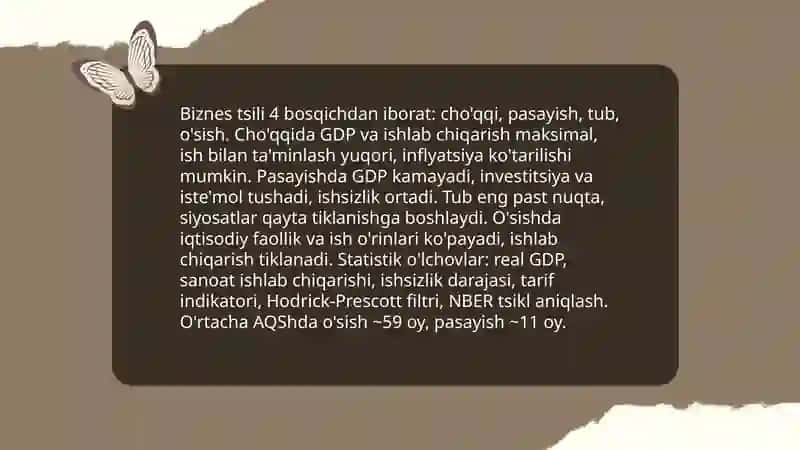 Iqtisodiy sikllar va ularning statistik olchovlari 4