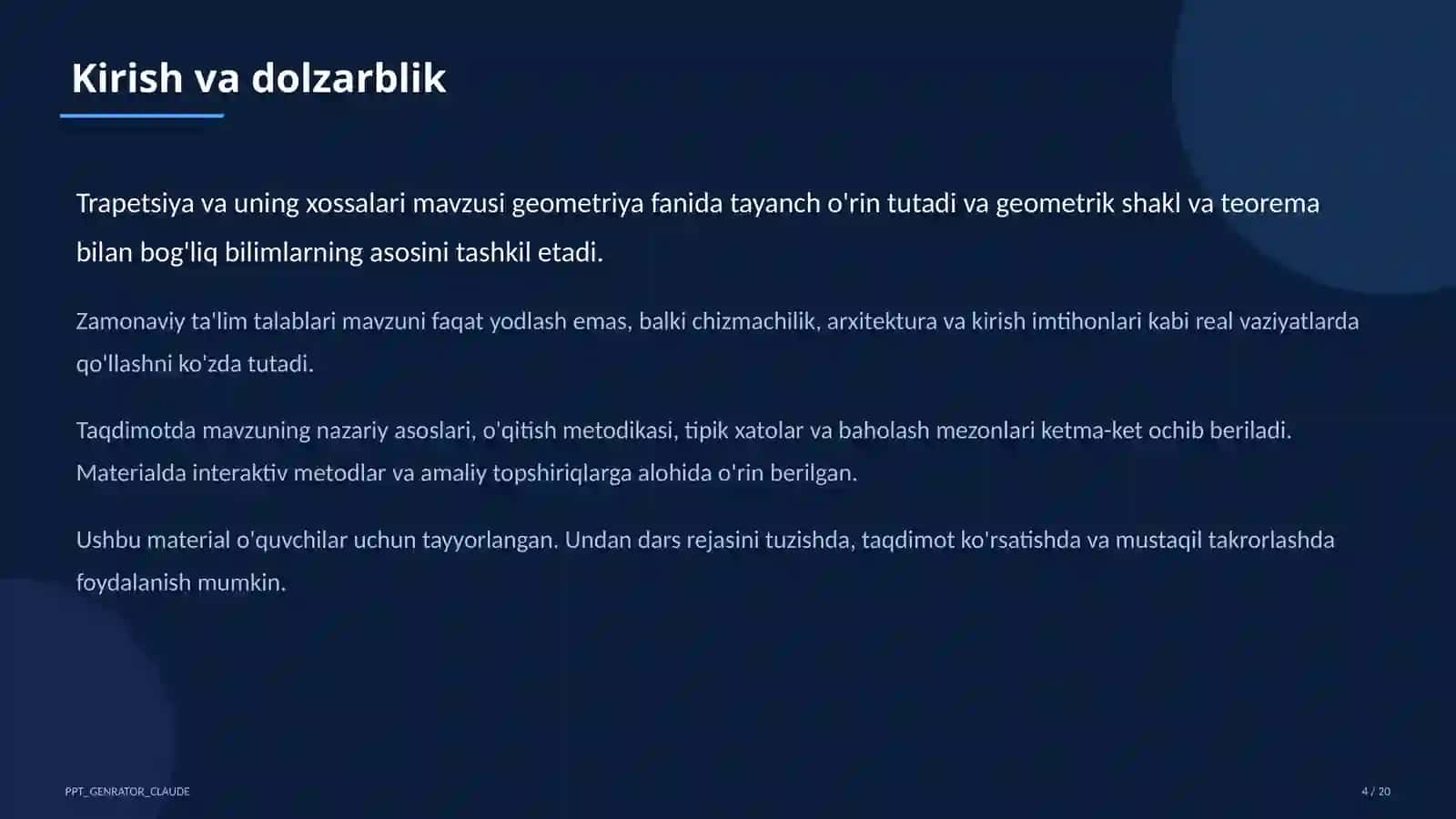 Trapetsiya va uning xossalari (8-sinf) 3
