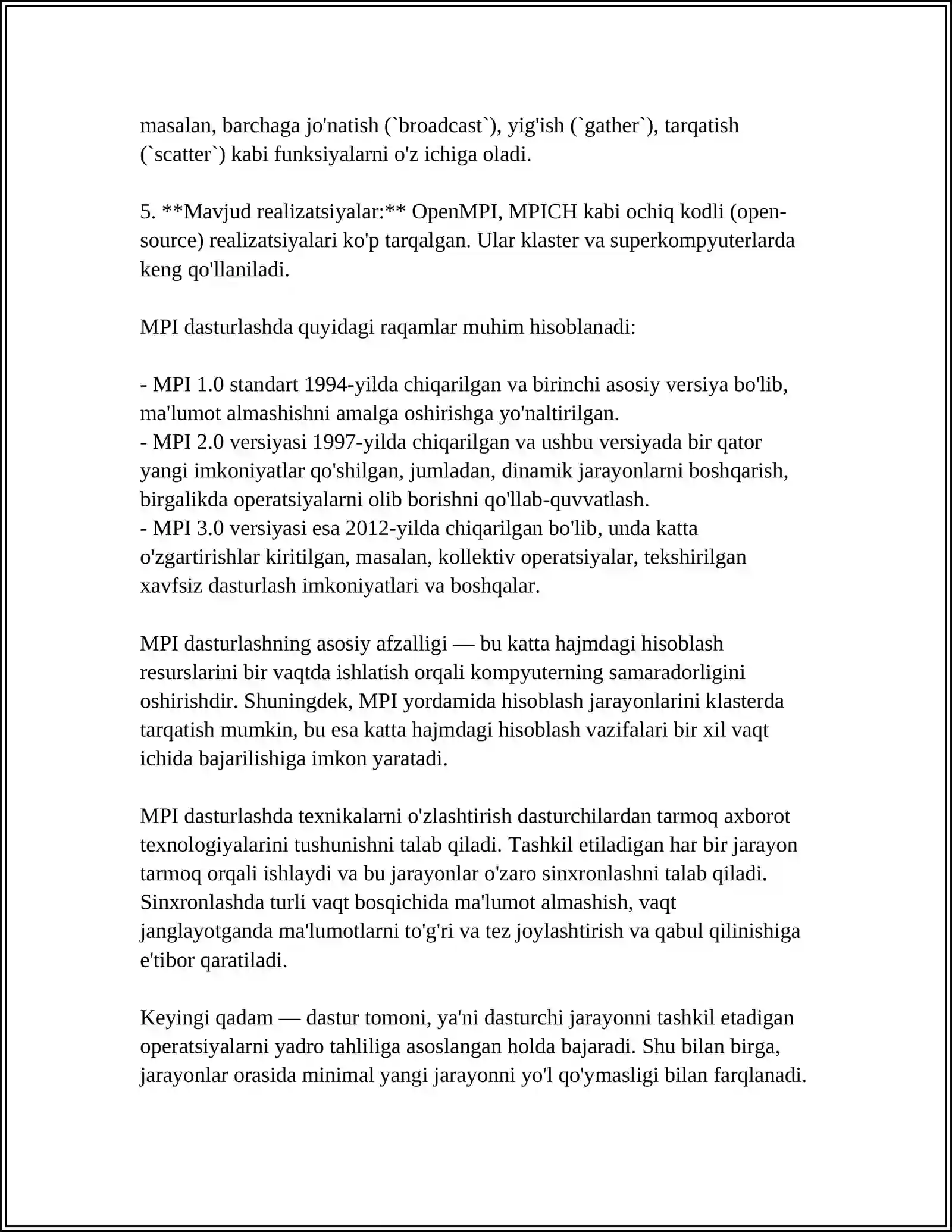 MPI (MESSAGE PASSING INTERFACE) 4