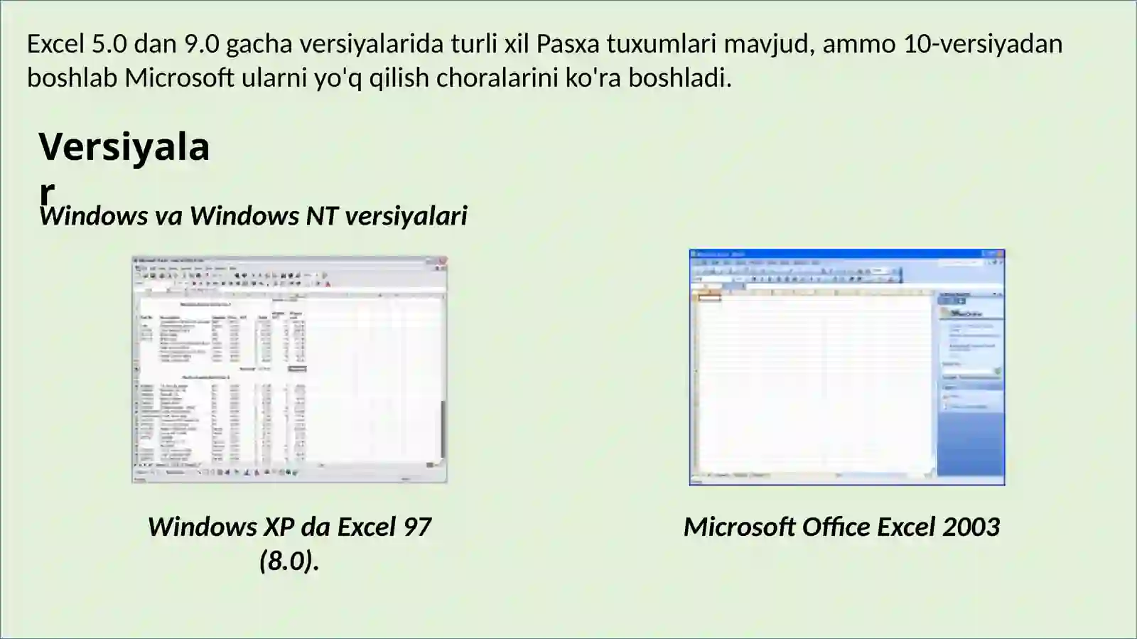 Excel dasturi 4