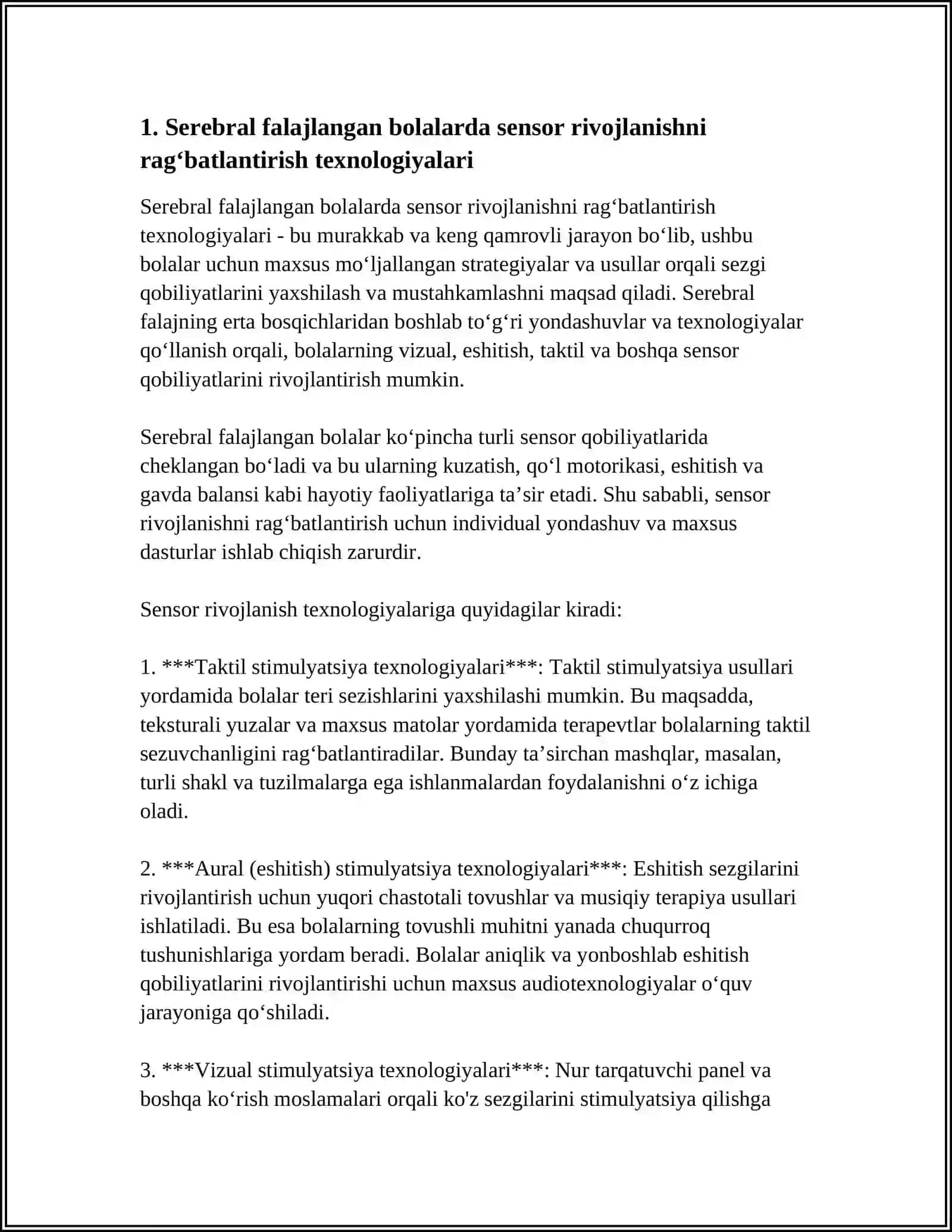 SEREBRAL FALAJLANGAN BOLALARNI SENSOR RIVOJLANTIRISH TEXNALOGIYALARI 4