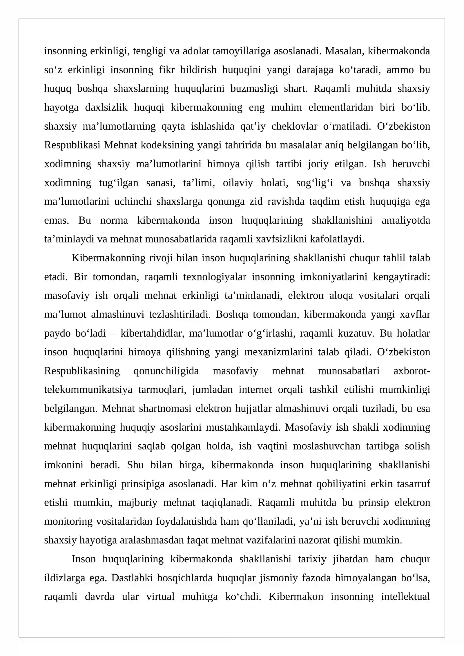 Kibermakonda Inson Huquqlarining Nazariy Asoslari va Ularning Tartibga Solishning Huquqiy Metodlari 4