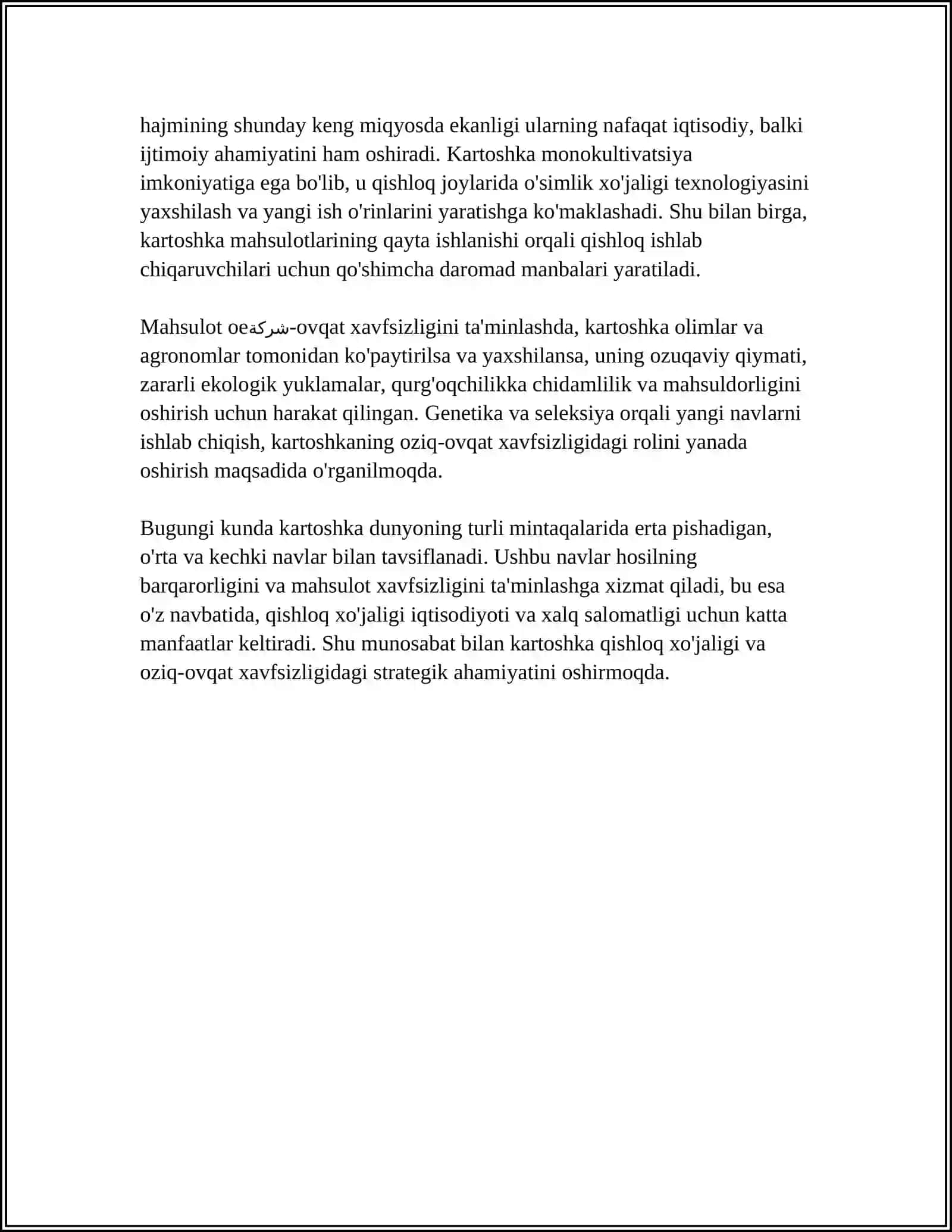 KARTOSHKANING AHAMIYATI, BIOLOGIYASI VA NAVLARI 4