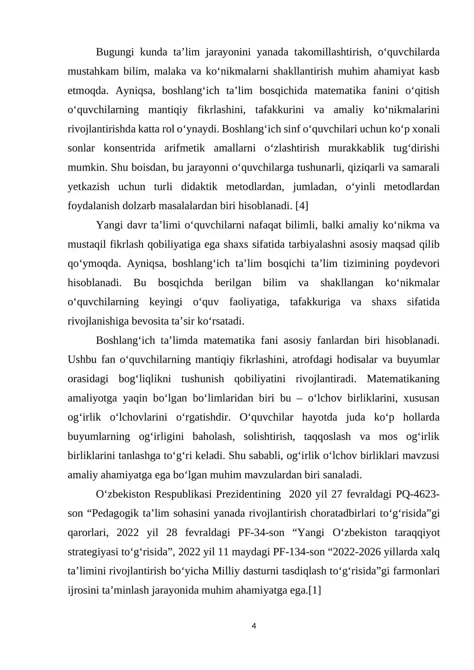 Ko‘p xonali sonlar konsentrida arifmetik amallarni o‘rgatishda didaktik o‘yinlardan foydalanish metodikasi. 4