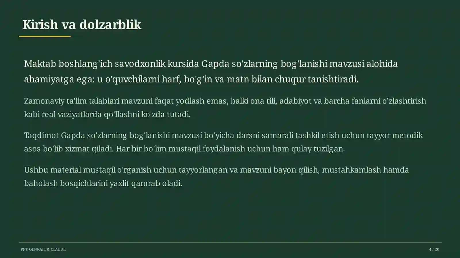 So'zlarning bog'lanishi 4
