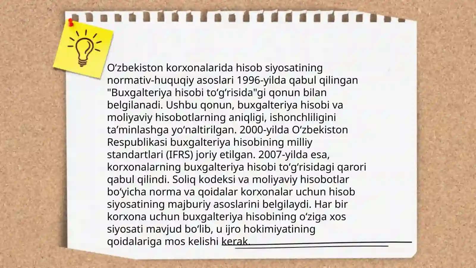O’zbekiston Respublikasi korxonalarida hisob siyosatining o’ziga hos xususiyatlari 4