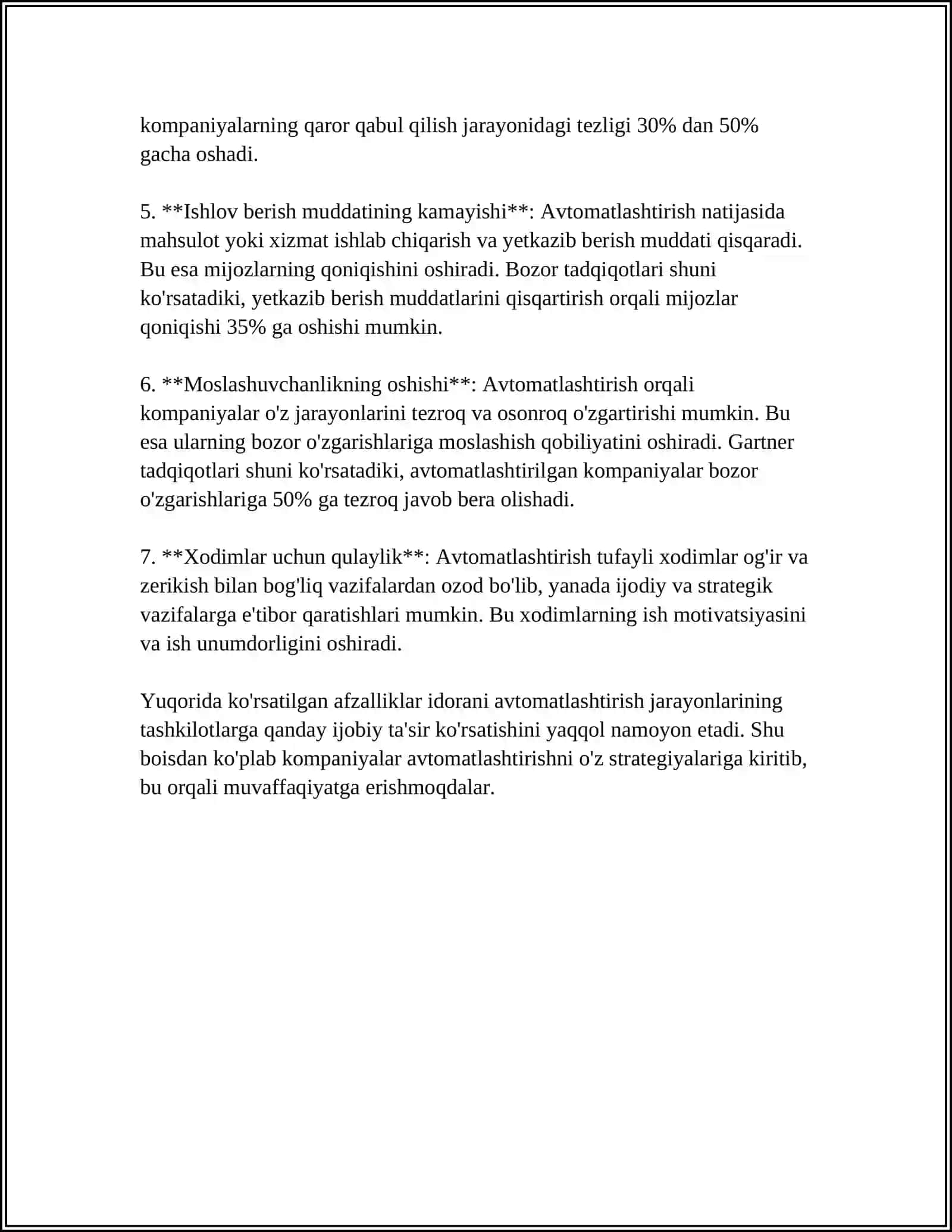 IDORANI AVTOMATLASHTIRISH. QOʼLLANILISHI VA TAVSIFLARI, ASOSIY KOMPONENTLARI 4