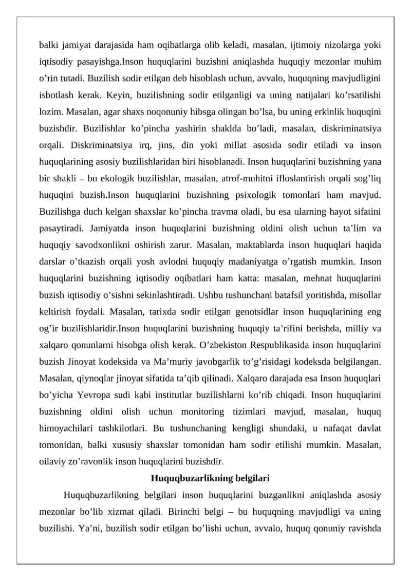 Inson huquqini buzganlik uchun yuridik javobgarlik turlari 4