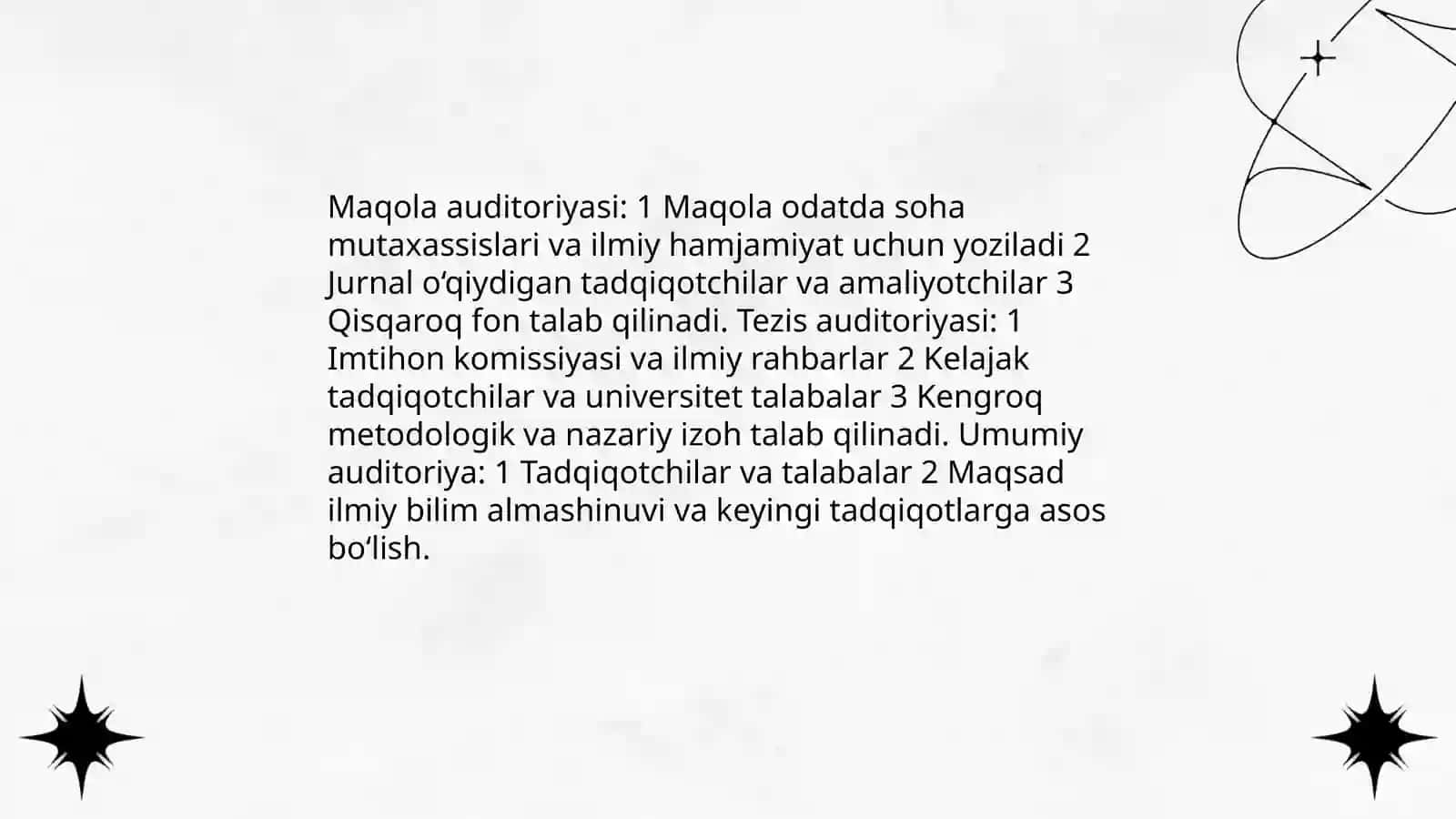 Maqola va tezisni Venn diagrammasi orqali taqqoslang 4