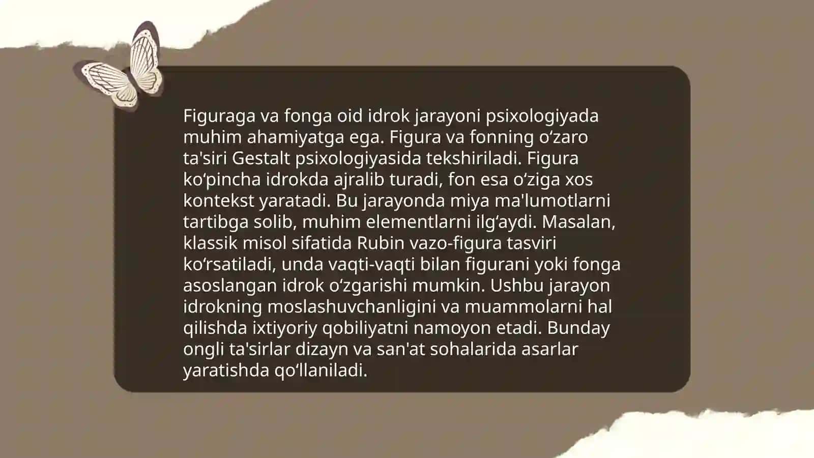 Idrok etishda figura va fon; Konvergensiya va divergensiya 4