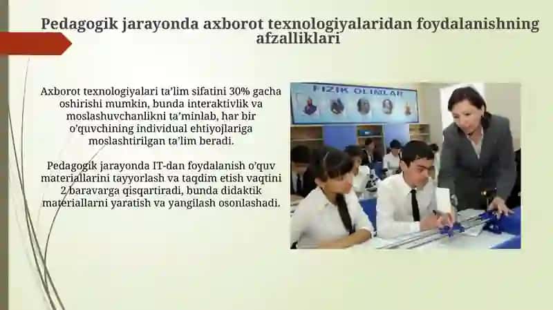 Zamonaviy axborot texnologiyalari turlari va ularning ta'limdagi o'rni 4
