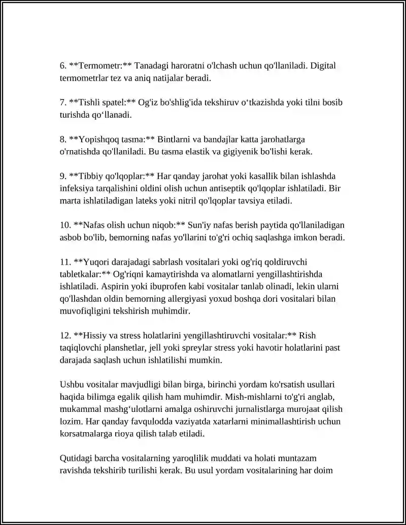 Birinchi yordam vositalari 4