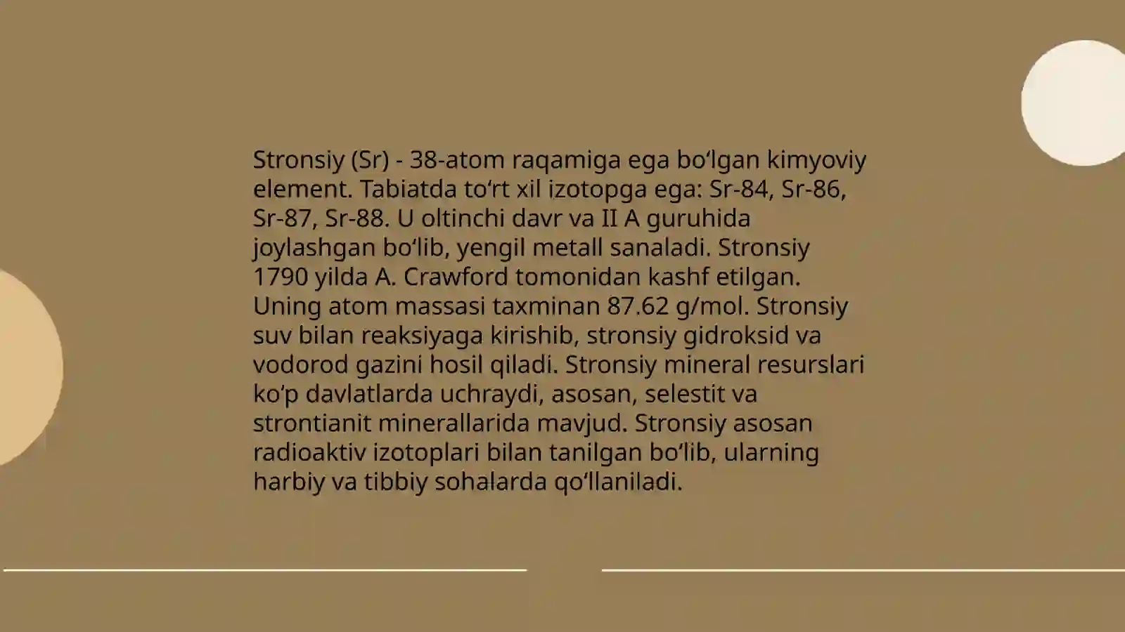 II A guruh elementlari (Ca, Sr, Ba misolida) 4