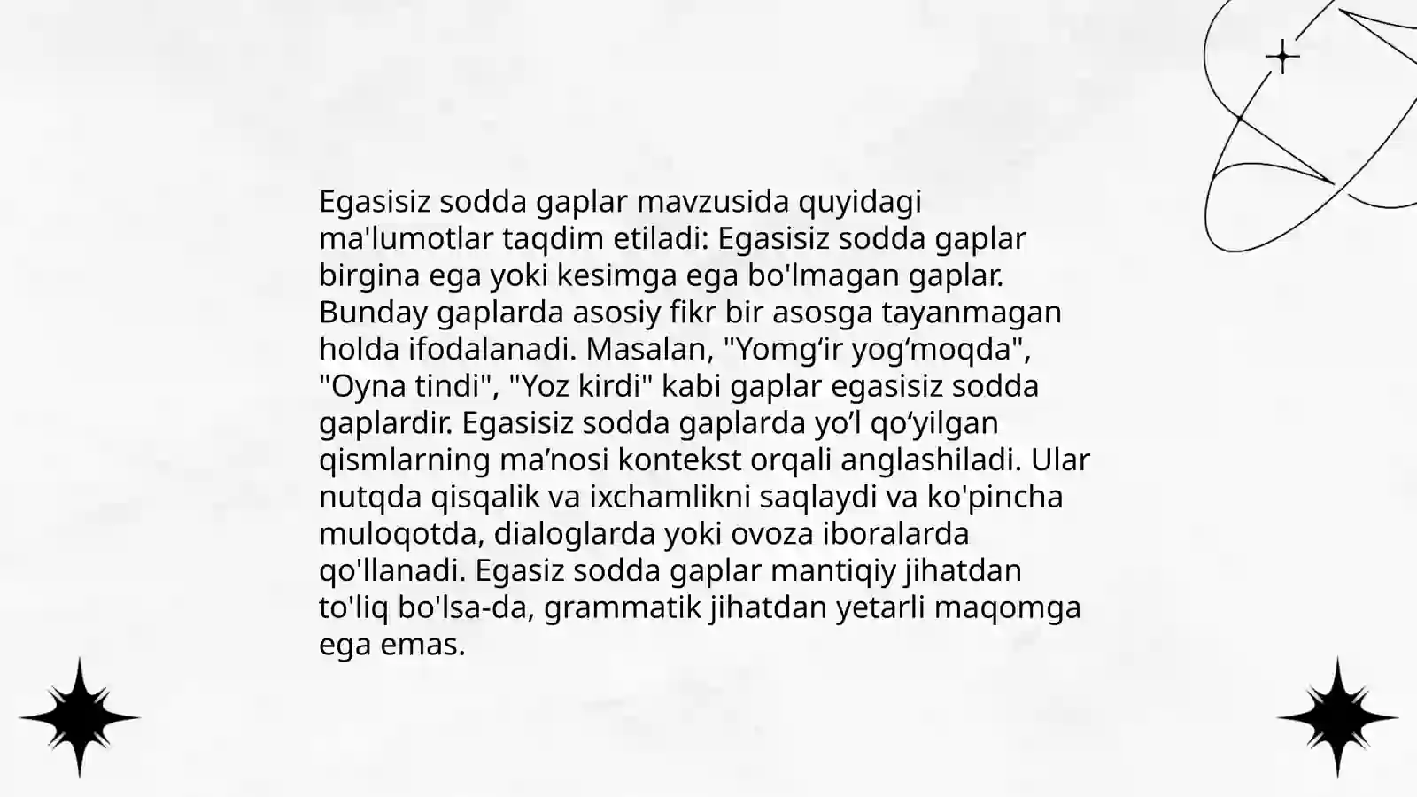 Egali sodda gaplar 4