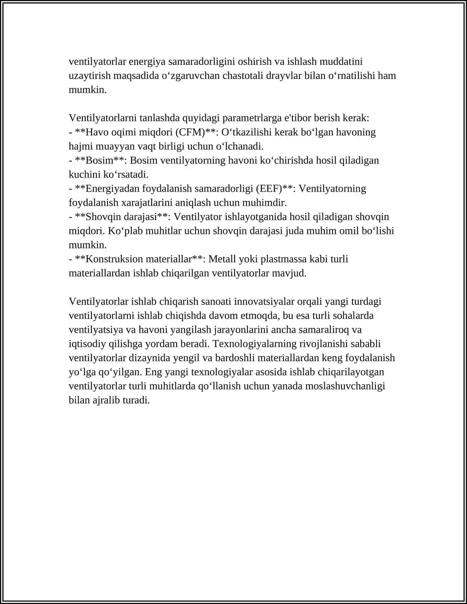 VENTILYATORLAR HAQIDA 4